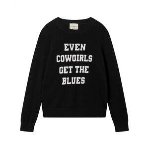 NEW JUMPER1234 women's even cowgirls crew sweater in black